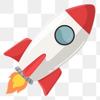 Rocket png sticker, cute illustration, transparent background