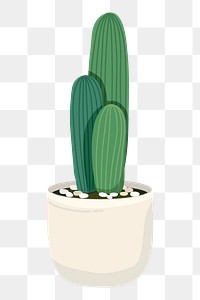 Cactus png sticker, cute illustration, transparent background