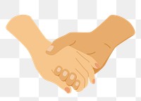 Holding hands png sticker, cute illustration, transparent background