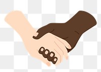 Holding hands png sticker, cute illustration, transparent background