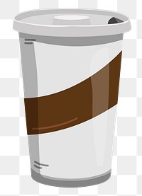 Coffee cup png sticker, cute illustration, transparent background