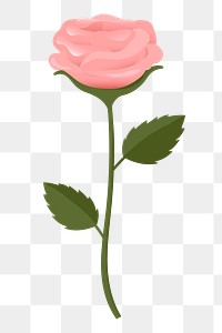 Pink rose png sticker, cute illustration, transparent background