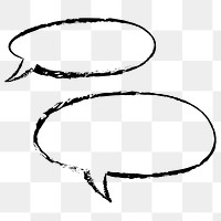 Speech bubble png sticker, frame doodle, transparent background