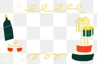 Birthday celebration png doodle frame, transparent background