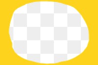 Yellow circle png doodle frame, transparent background