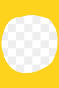 Yellow circle png doodle frame, transparent background