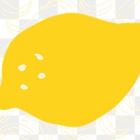 Lemon doodle png sticker, transparent background