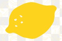 Lemon doodle png sticker, transparent background