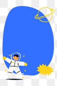 Astronaut png circle frame sticker, transparent background