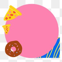 Pink funky png  frame sticker, transparent background