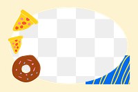 Cute food png doodle frame, transparent background