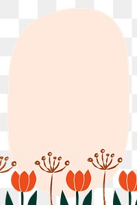 Tulip flower png frame sticker, transparent background