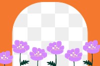 Spring flowers png doodle frame, transparent background