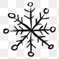 Snowflake png sticker, Christmas doodle, transparent background