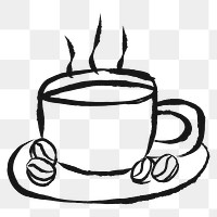 Coffee cup png sticker, beverage doodle, transparent background