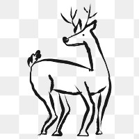 Christmas reindeer png sticker, animal doodle, transparent background