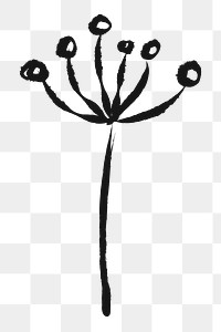 Cute flower png sticker, doodle, transparent background