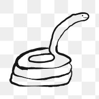 Snake png sticker, animal doodle, transparent background