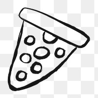 Pizza png sticker, food doodle, transparent background