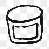 Candle jar png sticker, object doodle, transparent background