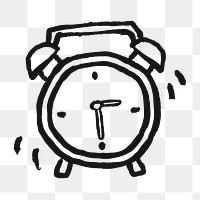 Alarm clock png sticker, object doodle, transparent background