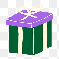 Gift box png sticker, object doodle, transparent background