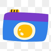 Camera png sticker, object doodle, transparent background