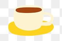 Coffee cup png sticker, beverage doodle, transparent background