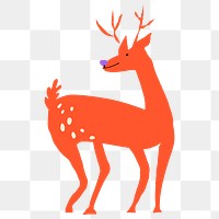 Christmas reindeer png sticker, animal doodle, transparent background