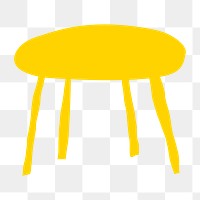 Coffee table png sticker, furniture doodle, transparent background