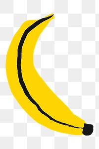 Banana png sticker, fruit doodle, transparent background