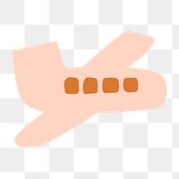 Airplane png sticker, vehicle doodle, transparent background