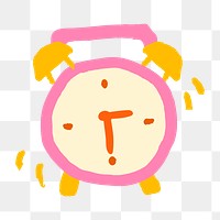 Alarm clock png sticker, object doodle, transparent background