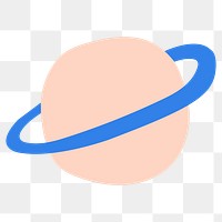 Planet Saturn png sticker, galaxy doodle, transparent background