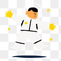 Astronaut png sticker, galaxy doodle, transparent background