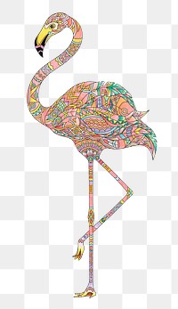 Pink flamingo png animal sticker, transparent background