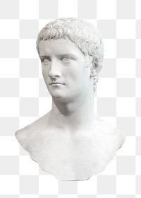 Caligula statue png sticker, Greek sculpture image on transparent background