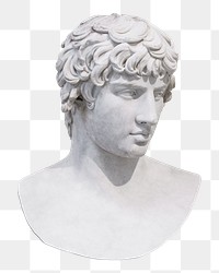 Antinous statue png sticker, Greek  sculpture image on transparent background