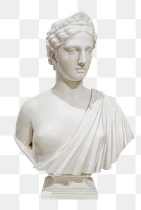 Diana Bust png sticker, Greek sculpture image on transparent background