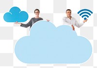 Cloud storage png technology sticker, transparent background