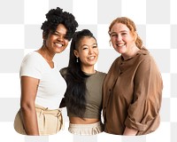 Diverse female friends png sticker, transparent background