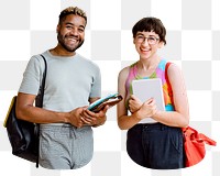 College students png sticker, transparent background