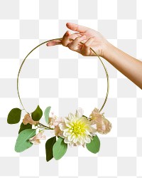 Flower frame png sticker, transparent background