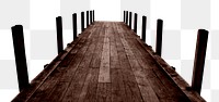 Wooden boardwalk png border, transparent background