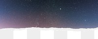 Night sky png border, torn paper design, transparent background