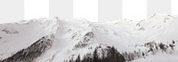 Snowy mountain png border, transparent background