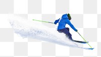 Skiing sport png sticker, transparent background