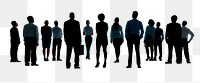 Business people silhouette png sticker, transparent background