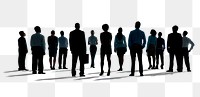 Business people silhouette png sticker, transparent background