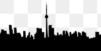 Skyline silhouette png border, Toronto, black, transparent background